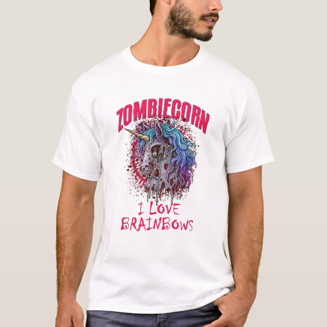 Camiseta Unicorn Zombie Zombiecorn I Love (Frente)