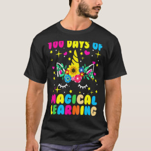 Camiseta Unicórnio 100 Dias De Aprendizagem Mágica Feliz 10