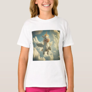 Camiseta Unicórnio 3D Voador no céu