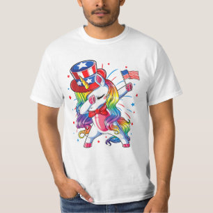 Camiseta Unicórnio 4 de julho Girls