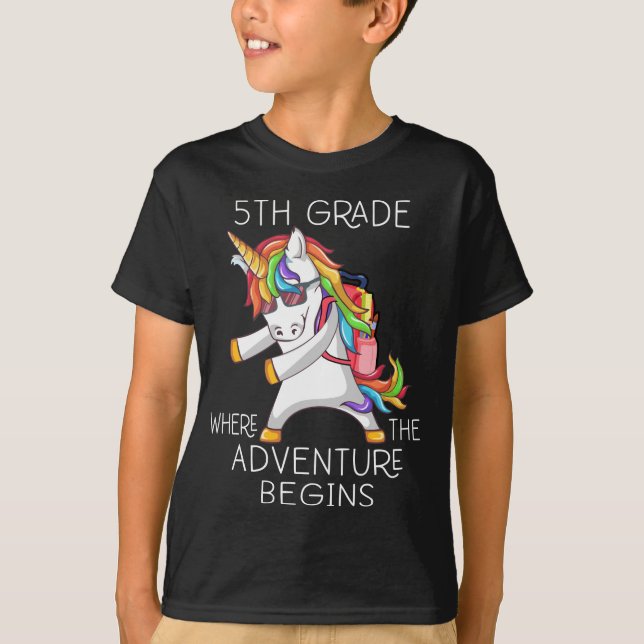 Camiseta Unicórnio 5 De Volta À Escola (Frente)