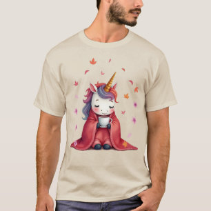 Camiseta Unicórnio Aconchegante Envolvido em Cobertor Beben