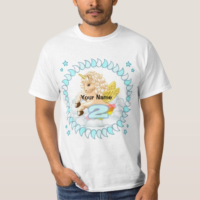 Camiseta Unicórnio, Aniversário de 2 Anos (Frente)