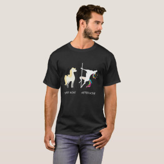 Camiseta Unicórnio antes do vinho após o vinho