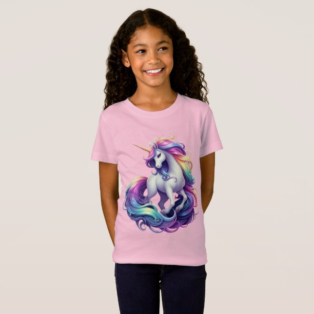 Camiseta Unicórnio Arco-Íris Caprichoso (Frente Completa)