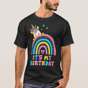 Camiseta Unicórnio Arco-Íris É Meu Aniversário Engraçado Co