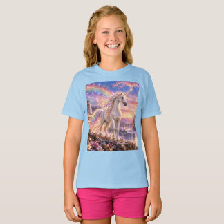 Camiseta Unicórnio Arco-Íris Encantado Infantil