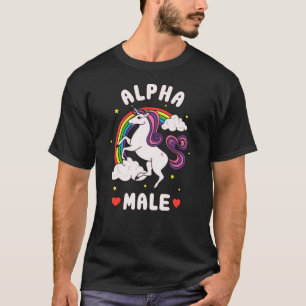 Camiseta Unicórnio Arco-íris Macho Alfa Engraçado engraçado