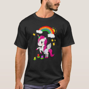 Camiseta Unicórnio Arco-Íris V2 Cute Forever Front-Back Ide