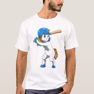 Camiseta Unicórnio Beisebol Unicórnio Jogando Beisebol Unic