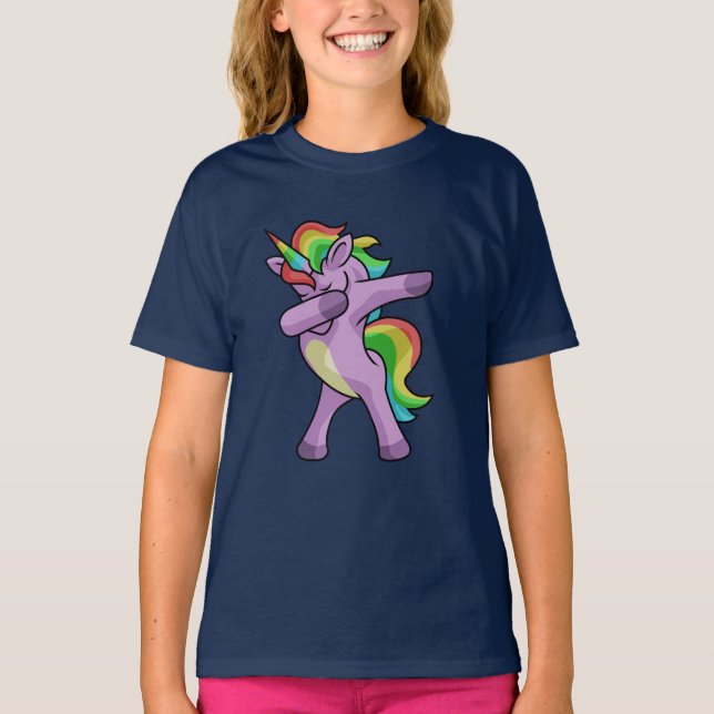 Camiseta Unicórnio bonito Dabbers (Frente)