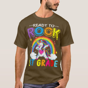 Camiseta Unicórnio Bonito De Volta À Escola Pronta Para Roc