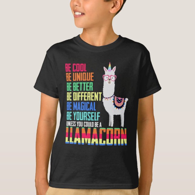 Camiseta Unicórnio bonito engraçado do lama de Llamacorn (Frente)