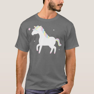 Camiseta Unicórnio Branco Bonito Com Pastel Mane