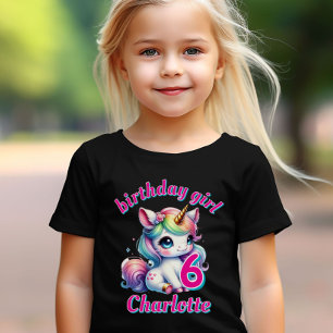 Camiseta  Unicórnio brilhante estrela mágica Meninas preto 