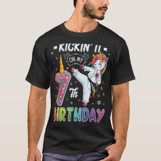 Camiseta Unicórnio Clássico Caratê 7º Aniversário 7 Sete An