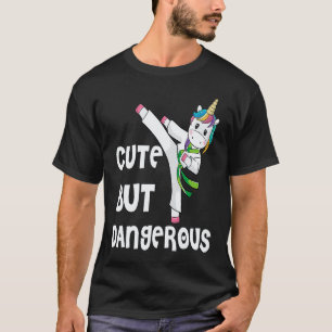 Camiseta Unicórnio Clássico de Taekwondo Fofo Mas Perigoso