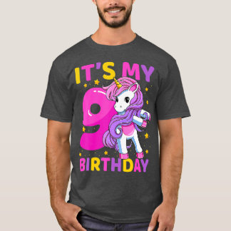 Camiseta Unicórnio Com 9 Anos Espalhando 9º Gi Festa de ani