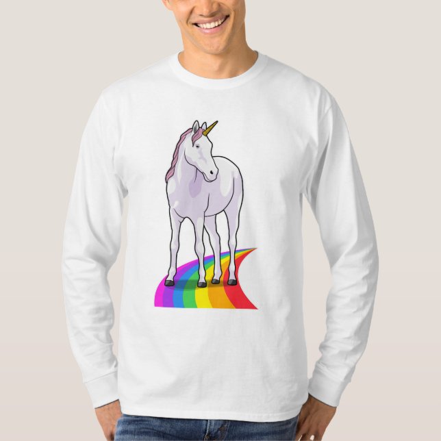 Camiseta Unicórnio com arco-íris (Frente)