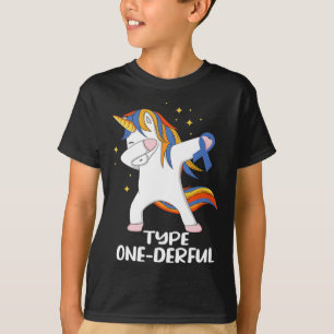 Camiseta Unicórnio Com Fita Azul Diabetes Tipo 1 DT1 Tipo