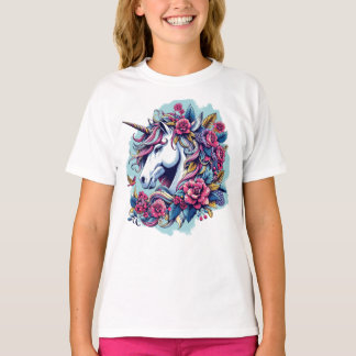 Camiseta Unicórnio Com Flores