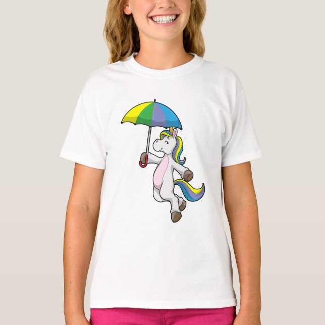 Camiseta Unicórnio com guarda-chuva (Frente)