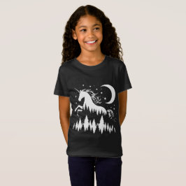 Camiseta Unicórnio Com Lua E Estrelas