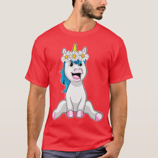 Camiseta Unicórnio com margarida das flores