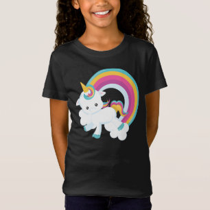 Camiseta Unicórnio com Rainbow Girl