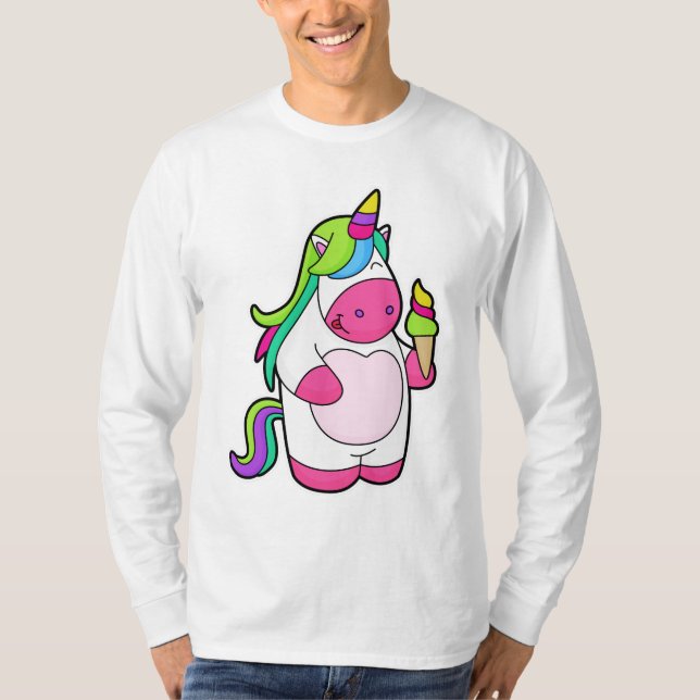 Camiseta Unicórnio com Sorvete Waffle (Frente)
