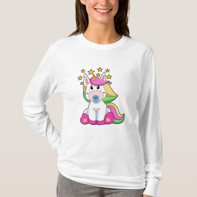 Camiseta Unicórnio como Bebê com Pacificador (Frente)