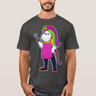 Camiseta Unicórnio como cabeceira com tesoura