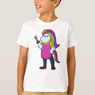 Camiseta Unicórnio como cabeceira com tesoura
