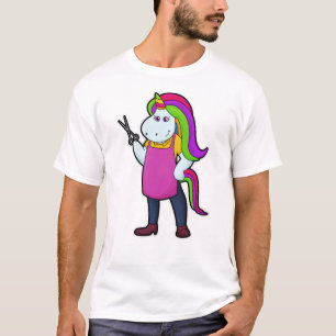 Camiseta Unicórnio como cabeceira com tesoura