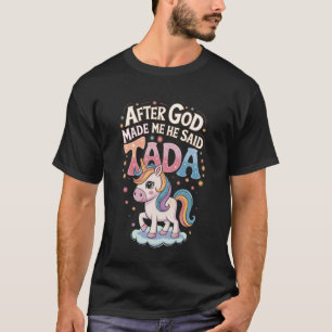 Camiseta Unicórnio Cristão Engraçado Design Ta-da