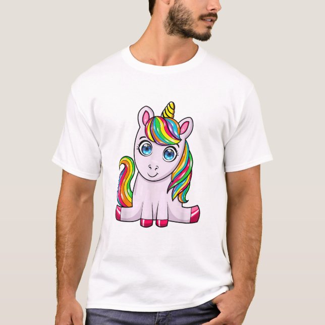 Camiseta Unicórnio da Equipe Arco-Íris Unicórnio D (Frente)