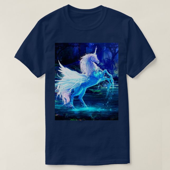 Camiseta Unicórnio da Lua da Mulher Pegasus (Frente do Design)