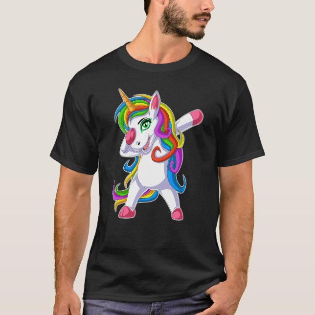 Camiseta unicórnio dabbing (Frente)