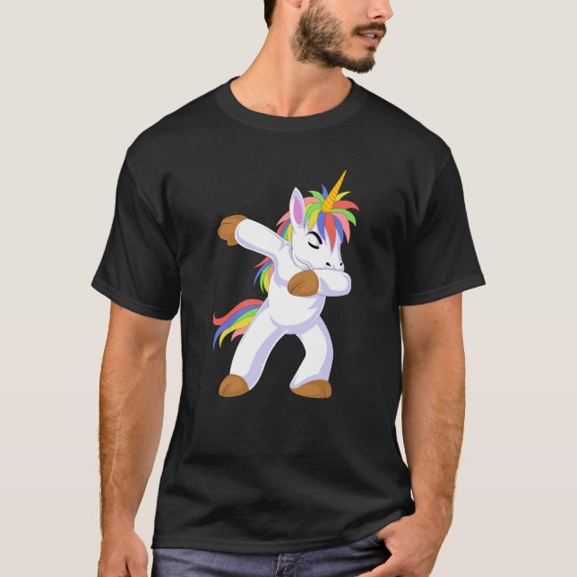 Camiseta unicórnio dabbing (Frente)