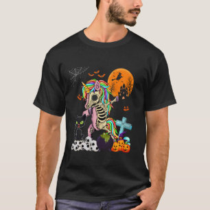 Camiseta Unicórnio Dabbing Como Gato de Halloween Zumbi no 