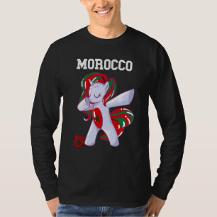 Camiseta Unicórnio Dabbing Marrocos Orgulho Marroquino Marr