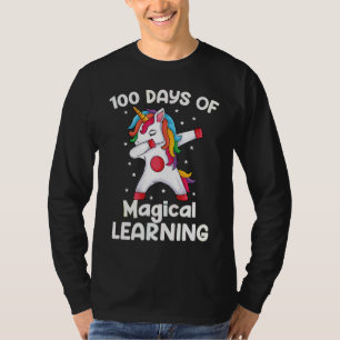 Camiseta Unicórnio Dançando 100 Dias de Aprendizado Mágico