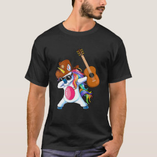 Camiseta Unicórnio Dançando e Tocando Violão Homens Mulhere