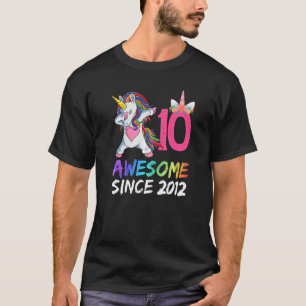 Camiseta Unicórnio De 10 Anos Dabbing 10th Birthday Girl Un