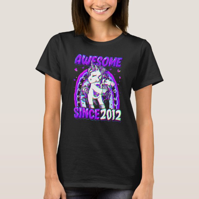 Camiseta Unicórnio De 10 Anos, Flossing 10th Birthday Girl  (Frente)