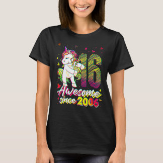 Camiseta Unicórnio de 16 Anos Passando Fio Dental no 16º An