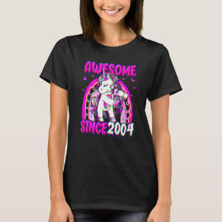 Camiseta Unicórnio de 18 Anos Fazendo Flossing em Aniversár