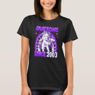 Camiseta Unicórnio de 19 Anos Fazendo Flossing Menina de An