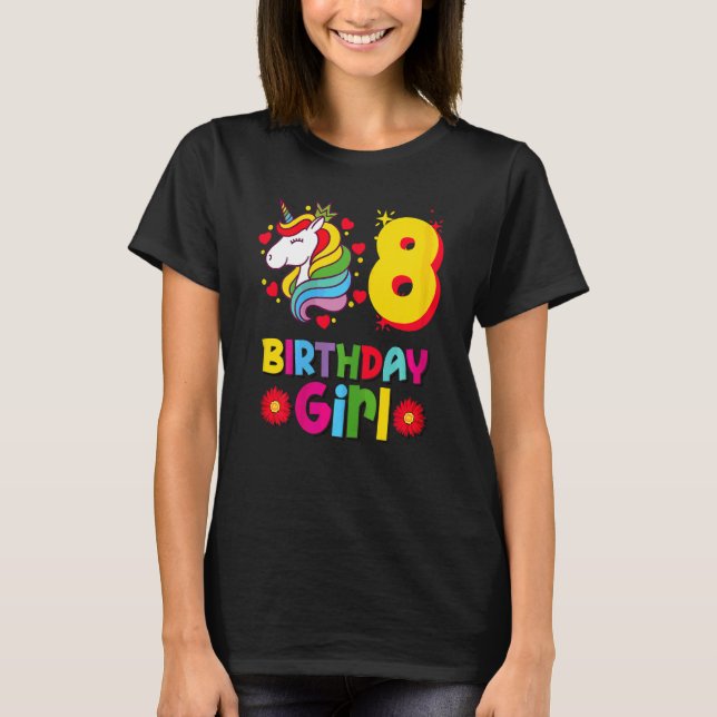Camiseta Unicórnio De 8 Anos Com Flor (Frente)