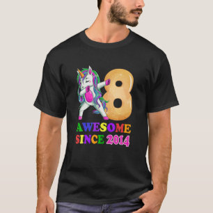 Camiseta Unicórnio De 8 Anos Dabbing 8º Aniversário, Girl U